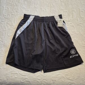 Eletto boys size Medium Monaco Shorts, black & white, no liners NWOT